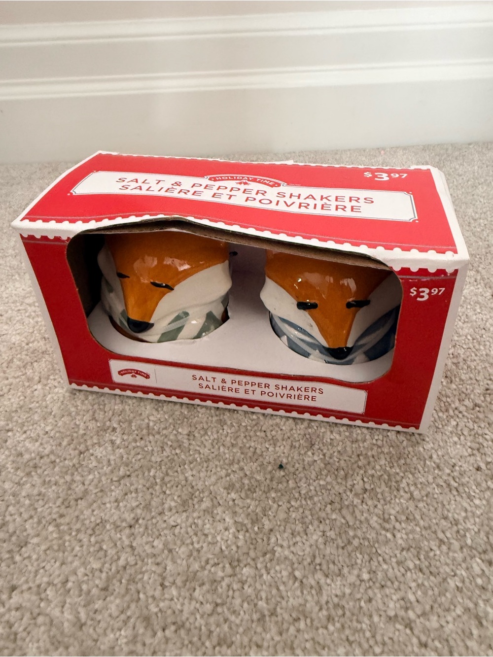 Fox Salt & Pepper Shakers - Orange and White